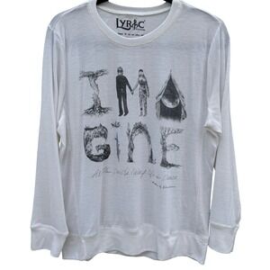 Lyric Culture John Lennon Imagine Graphic Long Sleeve Top White Medium USA Made